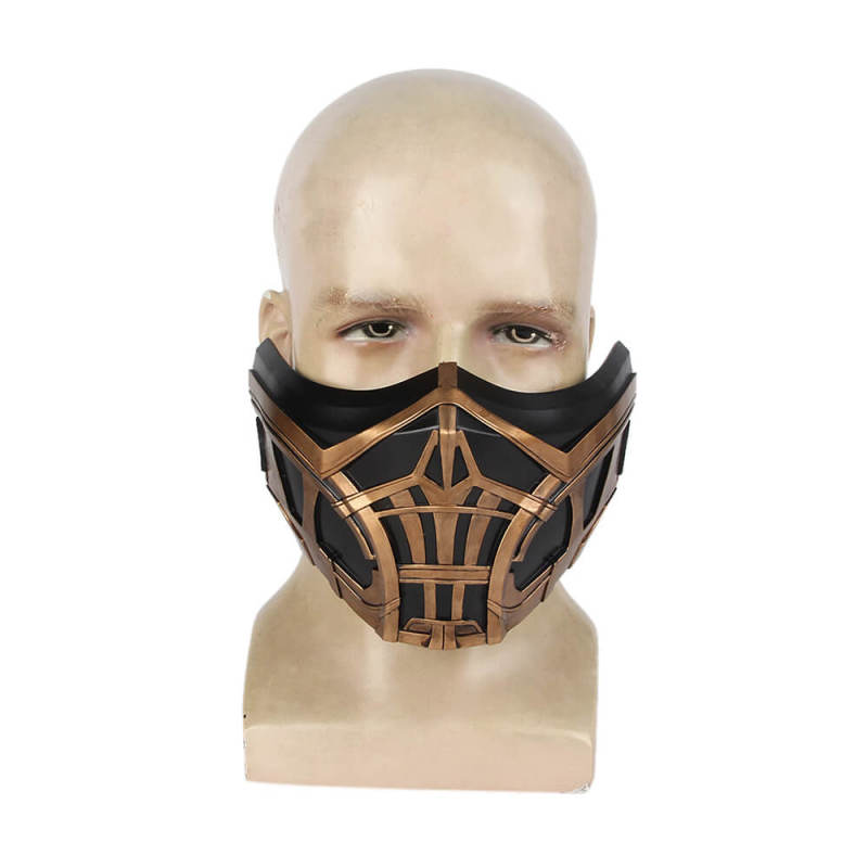 2021 Movie Mortal Kombat Scorpion Gold Mask Cosplay Props