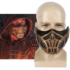 Mortal Kombat Scorpion Halloween Mask Masquerade Party Cosplay Props 2021 Movie In Stock -Takerlama