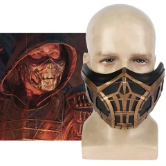 2021 Movie Mortal Kombat Scorpion Gold Mask Cosplay Props