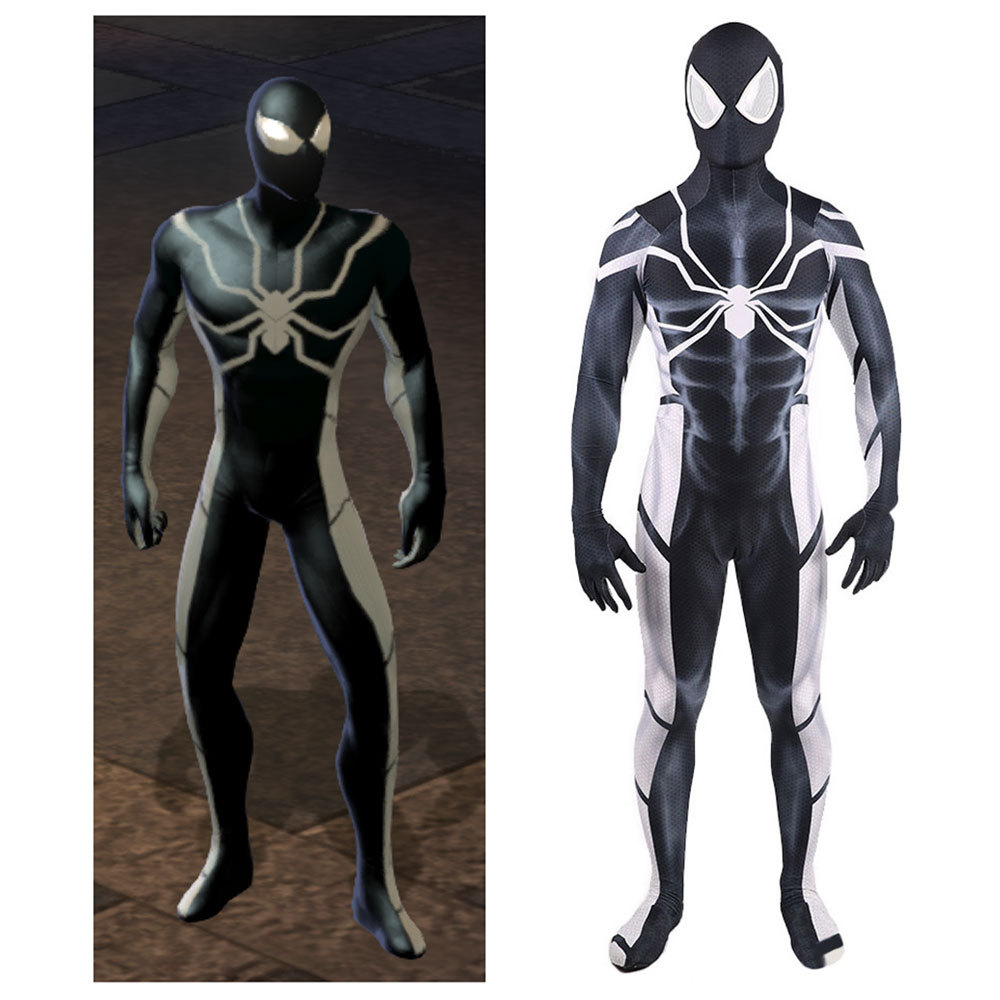 Spiderman Future Foundation Stealth Mode Suit Cosplay Costume Adult Kids