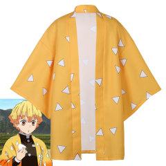 Kids Demon Slayer Kimetsu no Yaiba Agatsuma Zenitsu Cosplay Cape