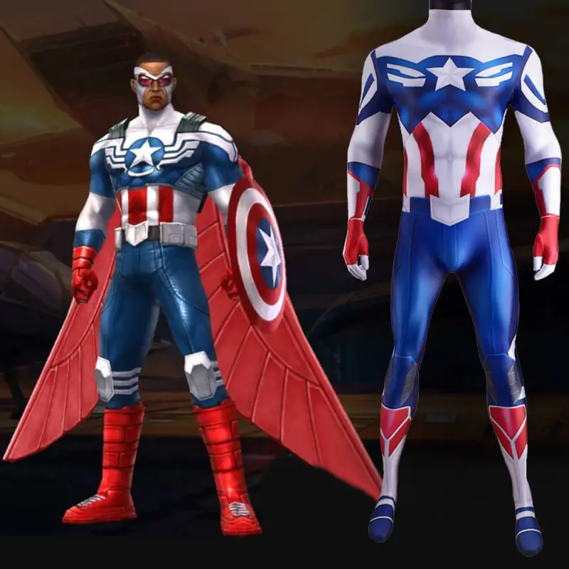 3D Print Falcon Captain America Costume Superhero Zentai Suit