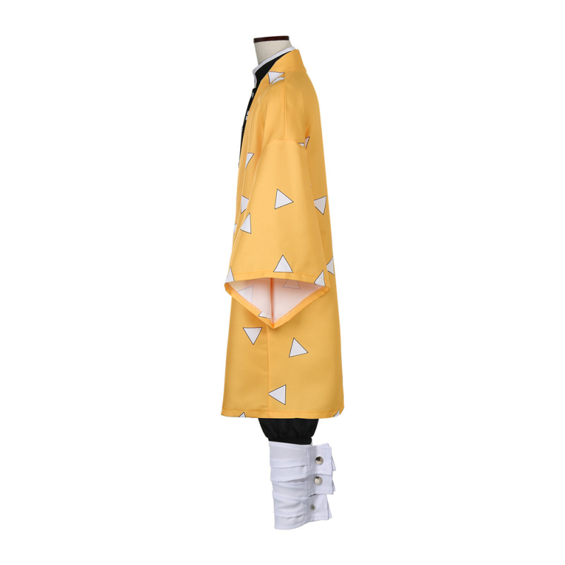 Kids Demon Slayer Kimetsu no Yaiba Agatsuma Zenitsu Cosplay Costume Full Set (Ready To Ship)