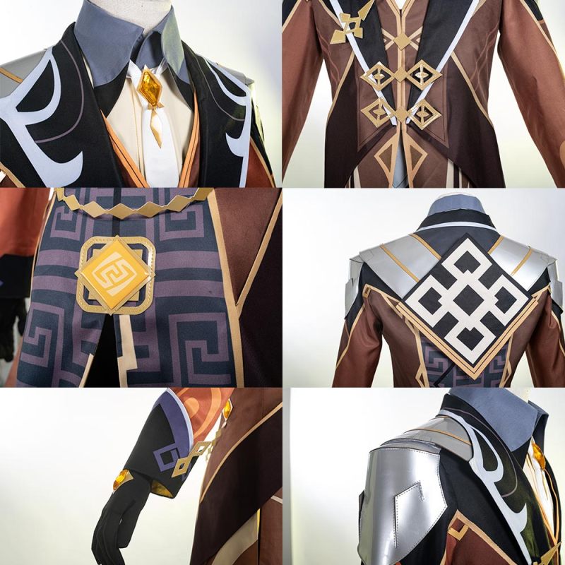 Genshin Impact Zhongli Vago Mundo Cosplay Costume