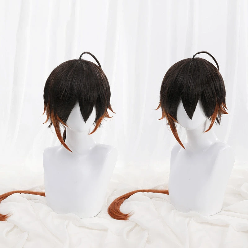 Genshin Impact Zhongli Vago Mundo Cosplay Wig Props