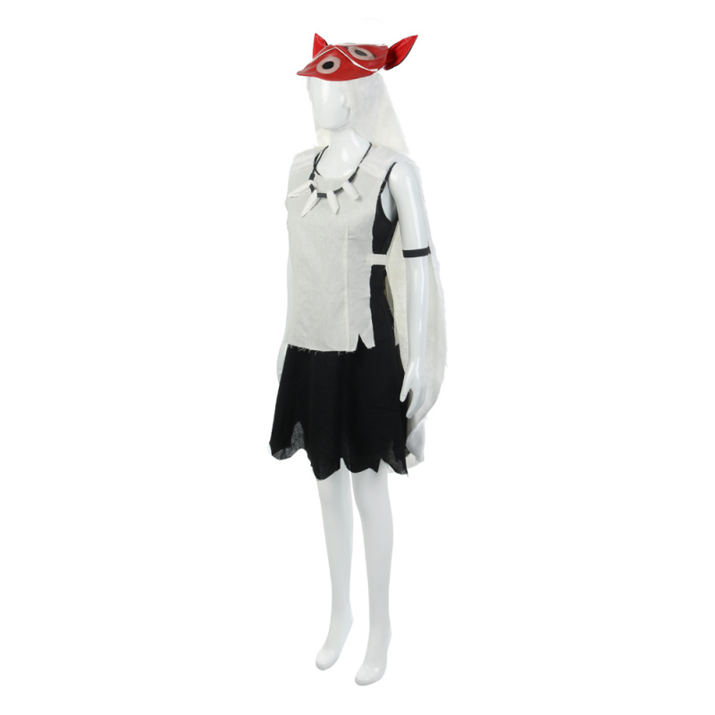 San Wolf Girl Cosplay Princess Mononoke Costume With Mask In Stock-Takerlama