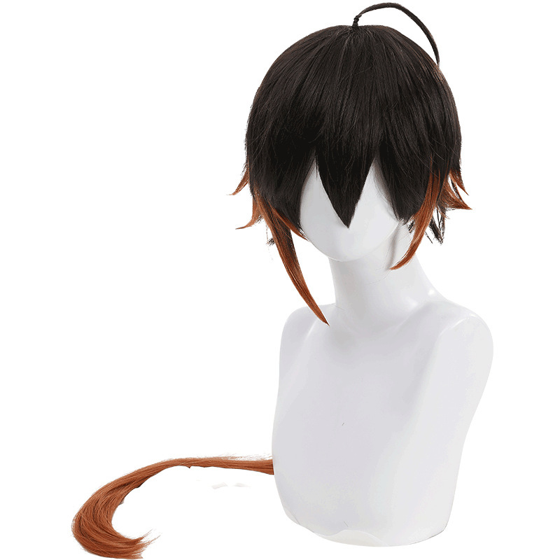 Genshin Impact Zhongli Vago Mundo Cosplay Wig Props