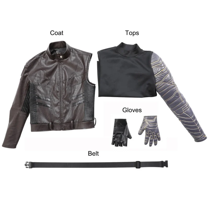 The Falcon and the Winter Soldier Bucky Barnes Cosplay Costume (No Boots)