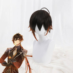 Genshin Impact Zhongli Vago Mundo Cosplay Wig Props