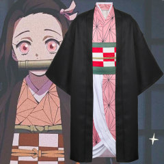 Kids Demon Slayer Kimetsu no Yaiba Nezuko Kamado Cosplay Costume Full Set