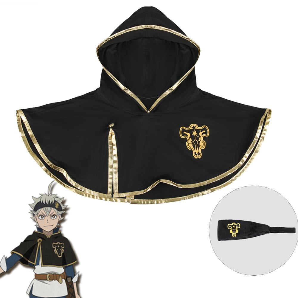 Black Clover Asta Cape Headband Cosplay Costume