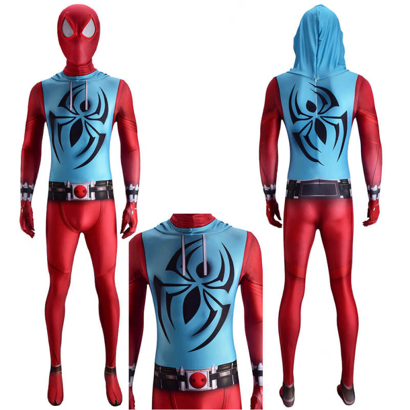 Scarlet Spider Ben Reilly Cosplay Costume Adult Kids