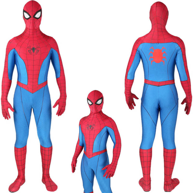 Spiderman PS4 Classic Suit Cosplay Costume Adult Kids