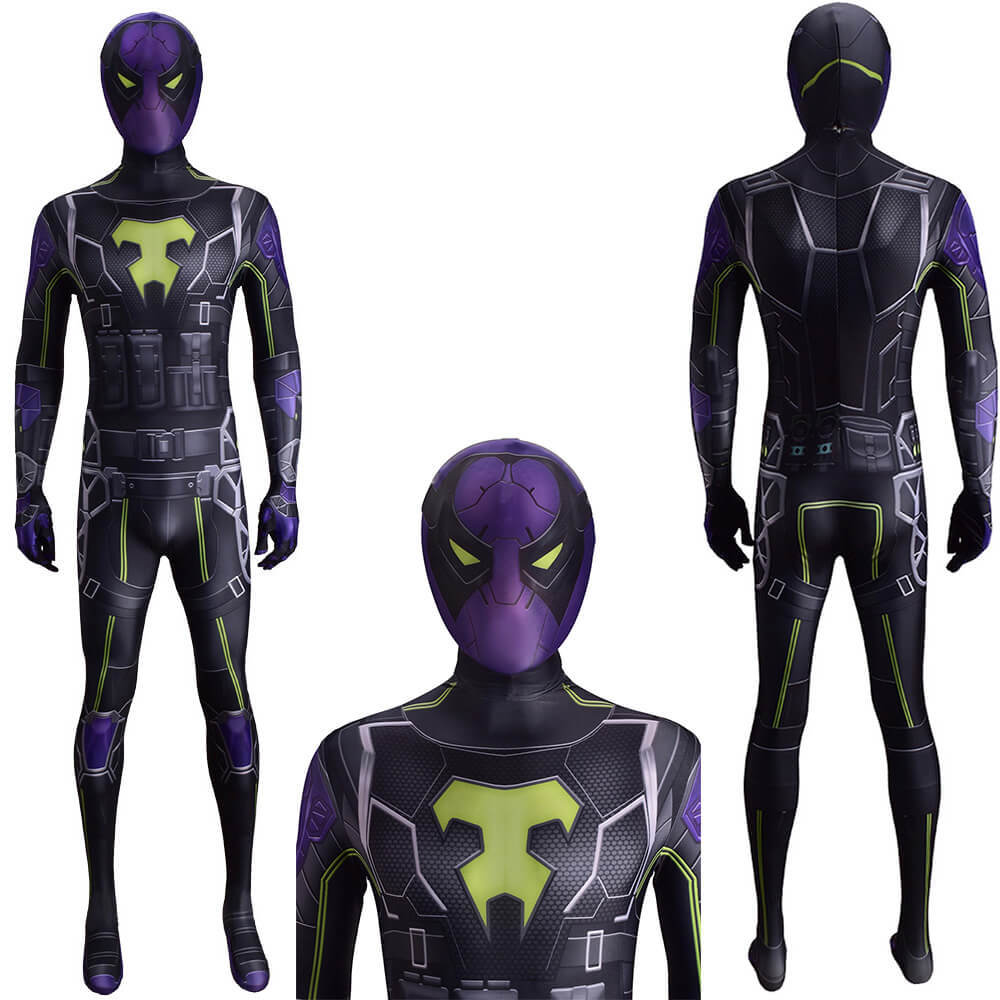 Spiderman Miles Morales PS5 Prowler Aaron Davis Cosplay Costume Adult Kids