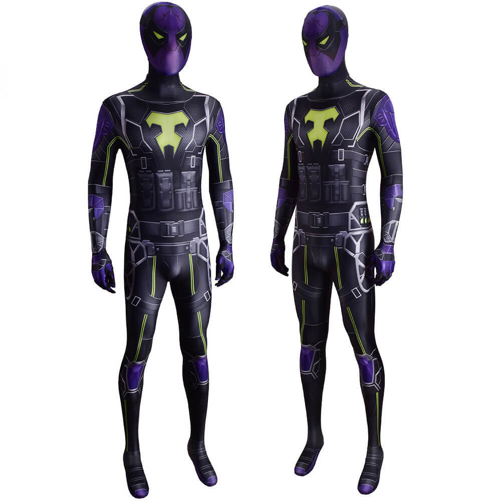 Spiderman Miles Morales PS5 Prowler Aaron Davis Cosplay Costume Adult Kids