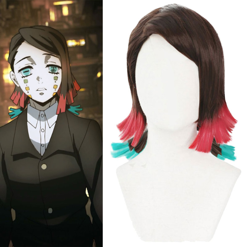 Anime Demon Slayer Kimetsu no Yaiba Enmu Short Cospaly Synthetic Wig (Ready To Ship)
