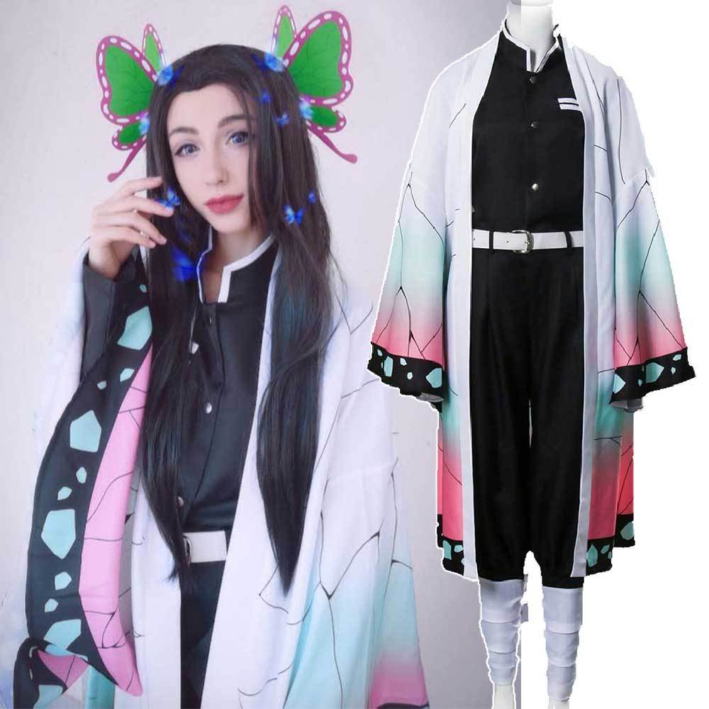 Demon Slayer Kimetsu no Yaiba Kochou Shinobu Kimono Cosplay Costume-Takerlama