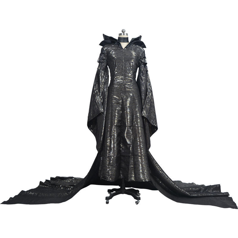 Disney Maleficent Costume Mistress of Evil Black Witch Angelina Jolie Cosplay Dress Hat Takerlama