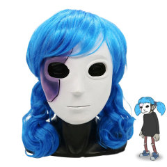 Sally Face Sal Fisher Latex Mask Wig Cosplay Accessory