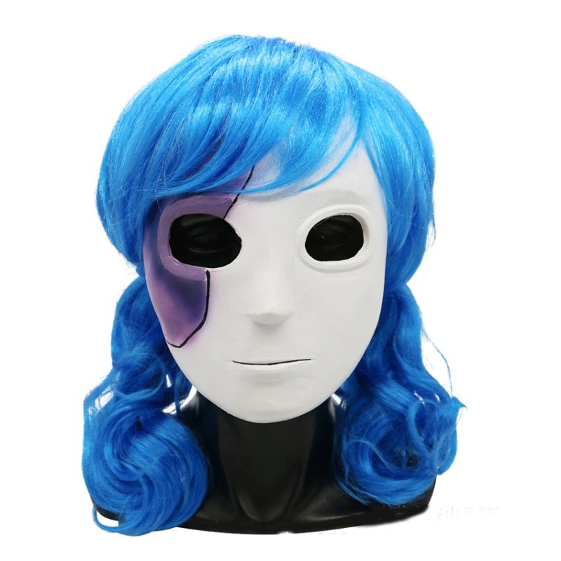 Sally Face Sal Fisher Latex Mask Wig Cosplay Accessory