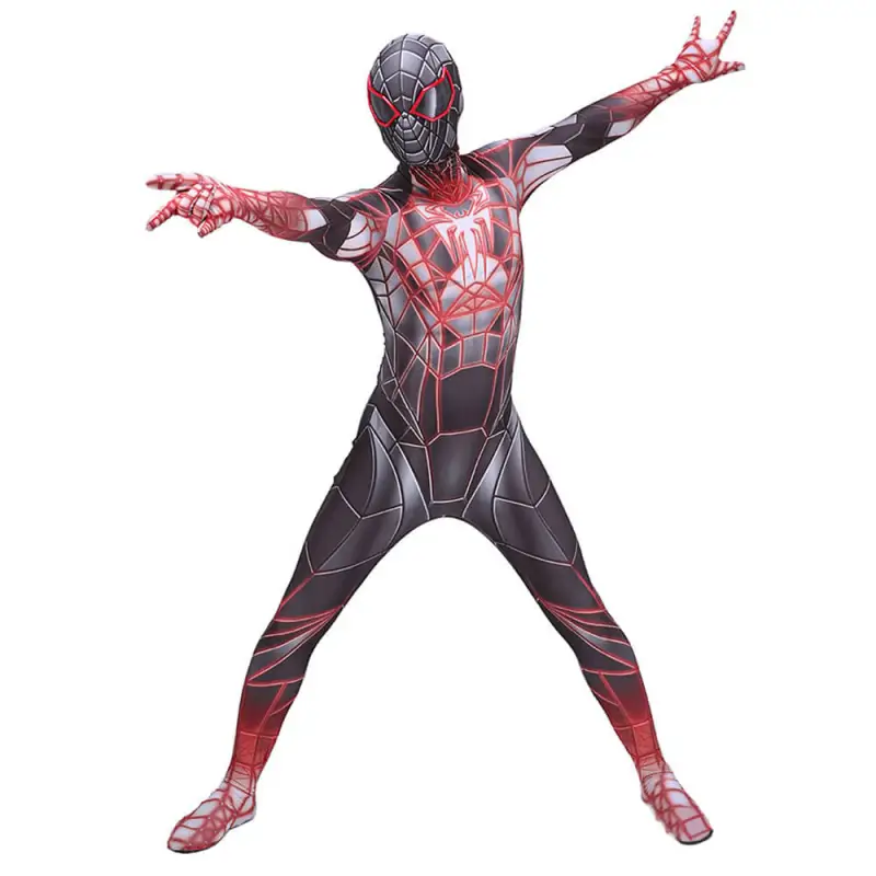 Miles Morales Costume 2021 PS5 Spider-Man Programmable Matter Suit Upgrade Adult Kids