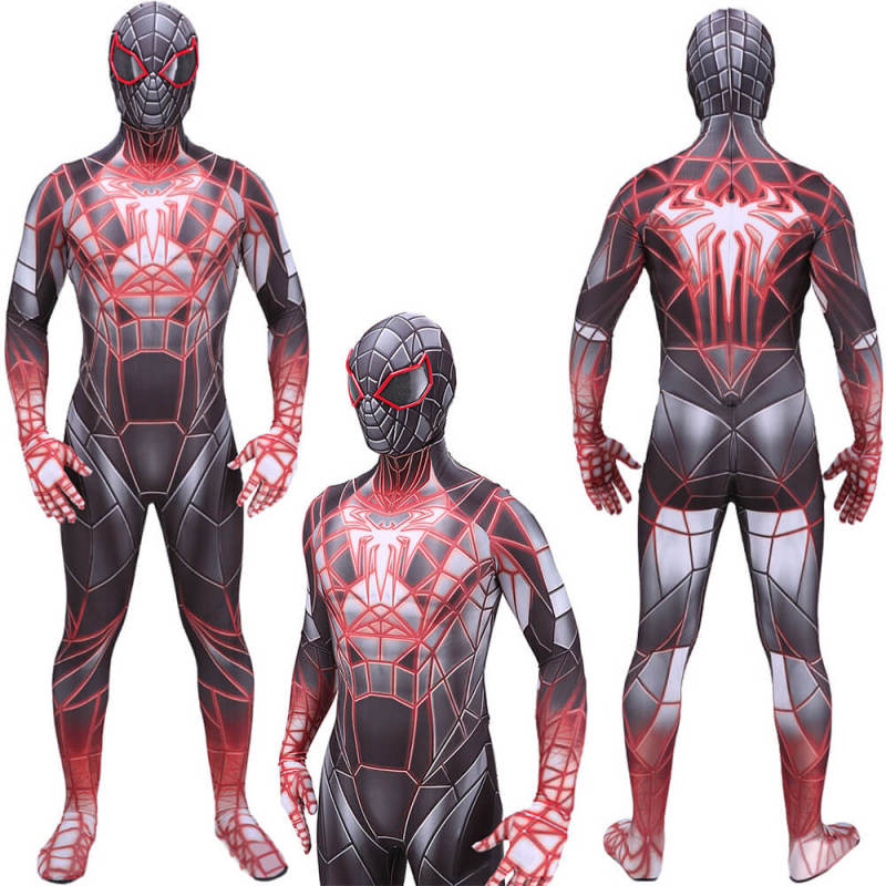 Miles Morales Costume 2021 PS5 Spider-Man Programmable Matter Suit Upgrade Adult Kids