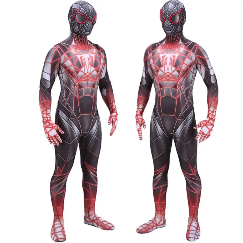 Miles Morales Costume 2021 PS5 Spider-Man Programmable Matter Suit Upgrade Adult Kids