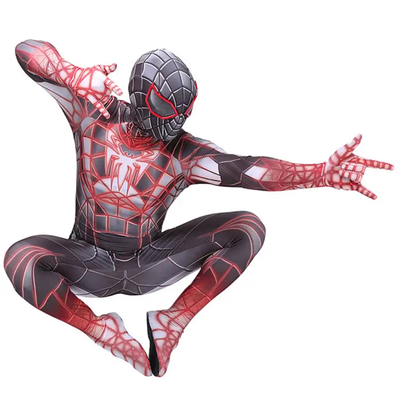 Miles Morales Costume 2021 PS5 Spider-Man Programmable Matter Suit Upgrade Adult Kids