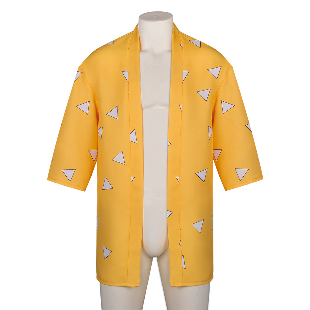 Demon Slayer Kimetsu no Yaiba Agatsuma Zenitsu Short Cloak with Accessories