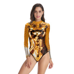 Wonder Woman 1984 Golden Printed Swimsuit One Piece