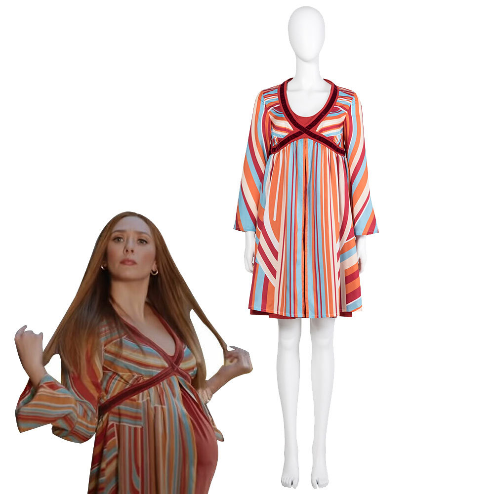 WandaVision Scarlet Witch Wanda Maximoff Pregnancy Cosplay Costume Takerlama