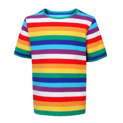 Kids Stranger Things 3 Will Byers Striped Rainbow T-Shirt