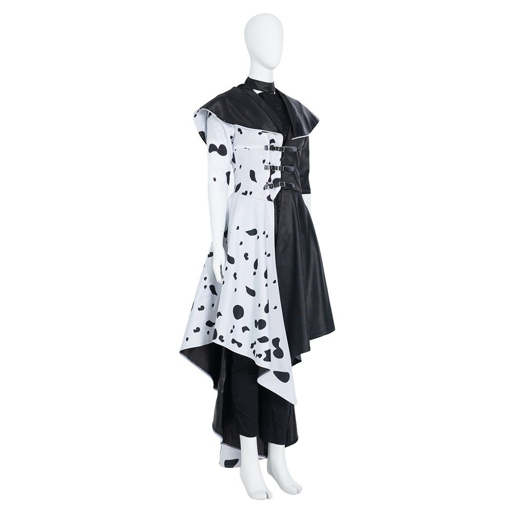 Cruella De Vil Emma Stone Black White 2021 Cosplay Costume