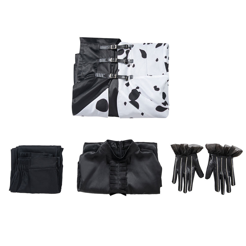 Cruella De Vil Emma Stone Black White 2021 Cosplay Costume