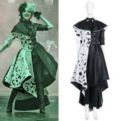 Cruella De Vil Emma Stone Black White 2021 Cosplay Costume