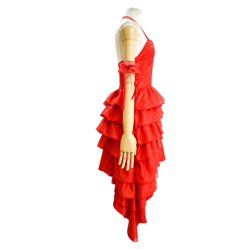 strapless open back dress Suicide squad 2, Harley Quinn Full Length Red Dress, Harley Quinn Cosp –  Mermaidcosplay