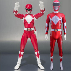 Power Rangers Red Ranger Jason Lee Scott Cosplay Costume Adult Kids