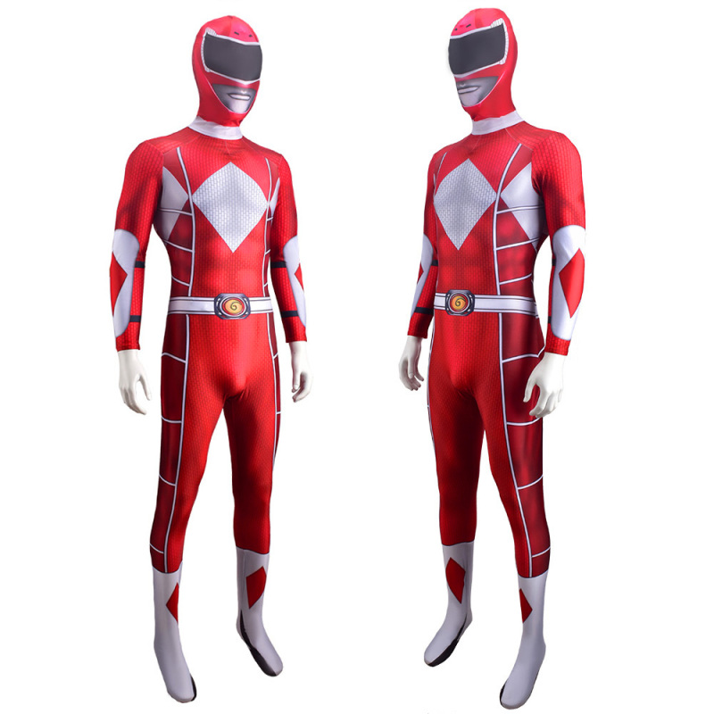 Power Rangers Red Ranger Jason Lee Scott Cosplay Costume Adult Kids