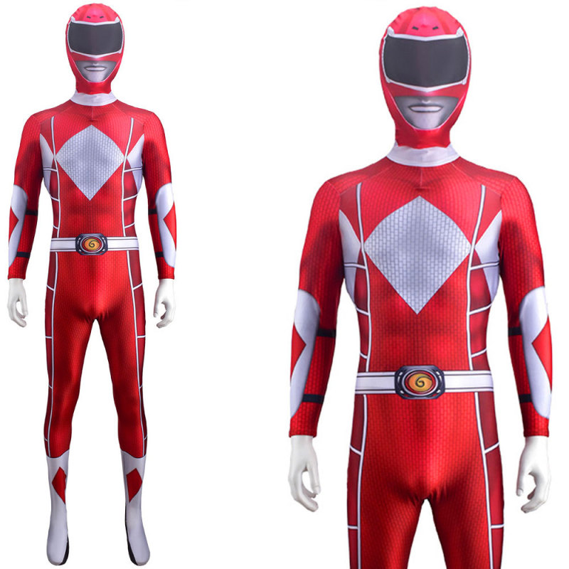 Power Rangers Red Ranger Jason Lee Scott Cosplay Costume Adult Kids