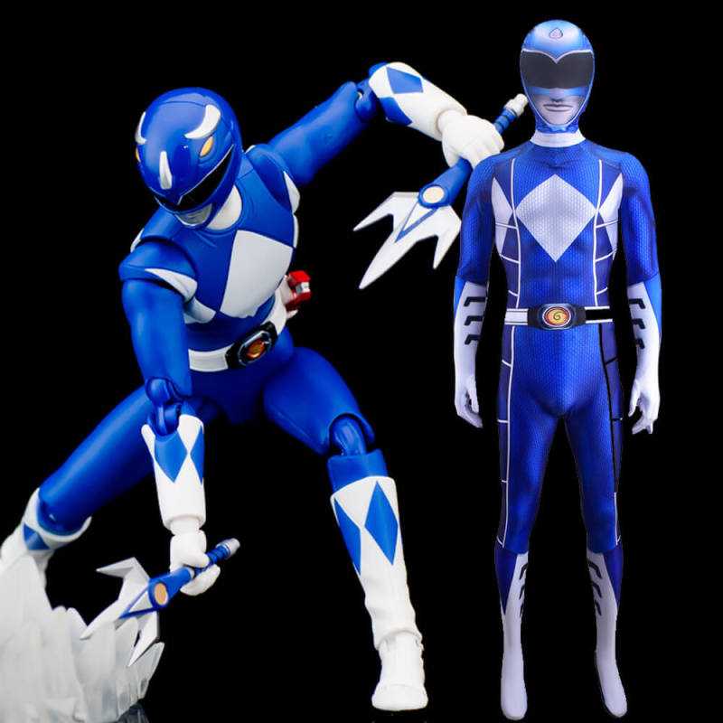 Power Rangers Blue Ranger Billy Cranston Cosplay Costume Adult Kids