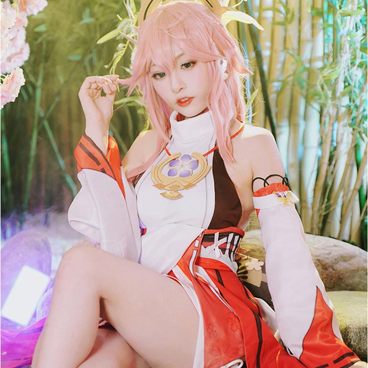 Genshin Impact Guuji Yae Yae Miko Cosplay Costume