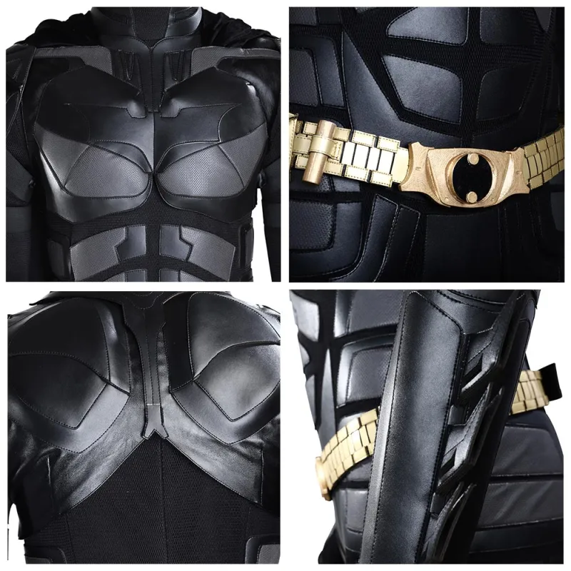 Adult Dark Knight Batman Bruce Wayne Half Face Latex Halloween Mask  Superhero Cosplay-Takerlama