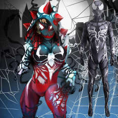 Venom Carnage Queen Gwen Spider Women Black Cosplay Costume Adults Kids