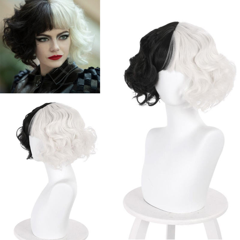 Cruella Cosplay Wig Emma Stone Hair Props (Ready to Ship)