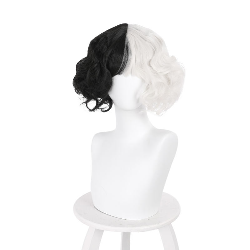 Cruella Cosplay Wig Emma Stone Hair Props (Ready to Ship)