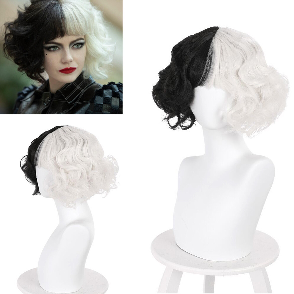 Cruella Cosplay Wig Emma Stone Hair Props (Ready to Ship)