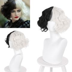 Cruella Cosplay Wig Emma Stone Hair Props (Ready to Ship)