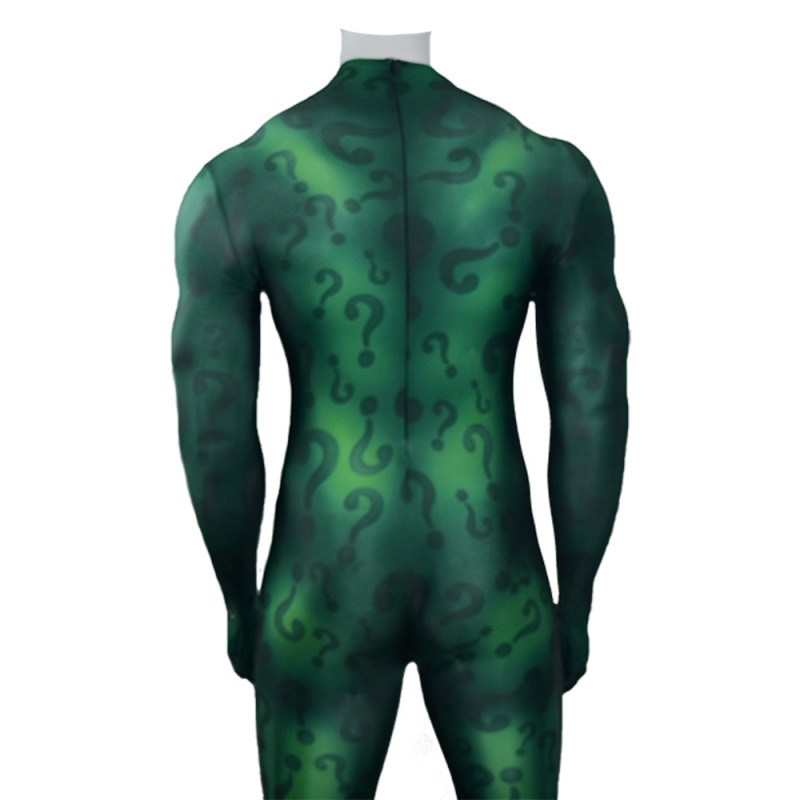 The Riddler Costume Edward Nigma Nashton Cosplay Bodysuit Adult Kids