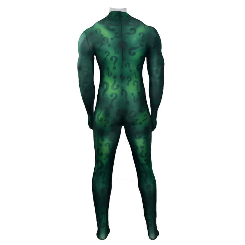 The Riddler Costume Edward Nigma Nashton Cosplay Bodysuit Adult Kids