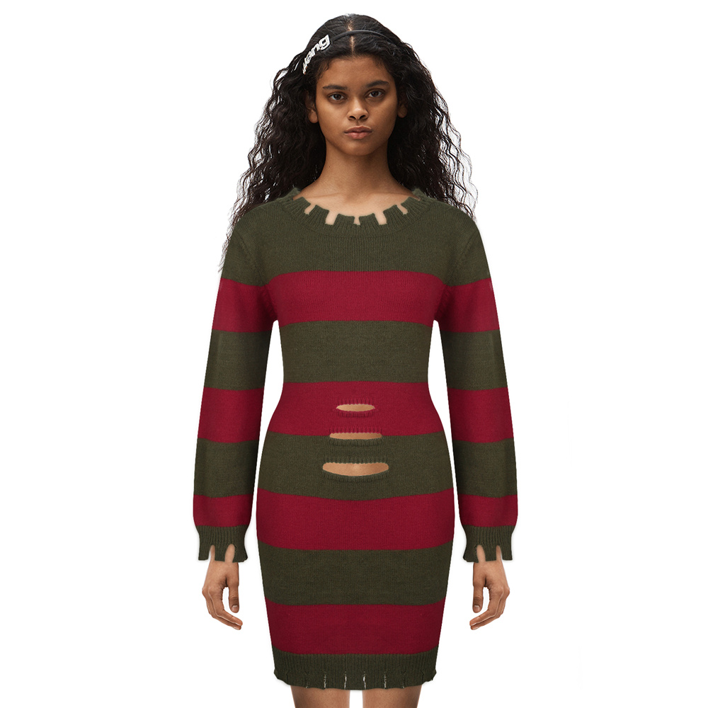 Women's Freddy Krueger Sweater A Nightmare on Elm Street Female Halloween Cosplay Costume Takerlama (Ready to Ship)